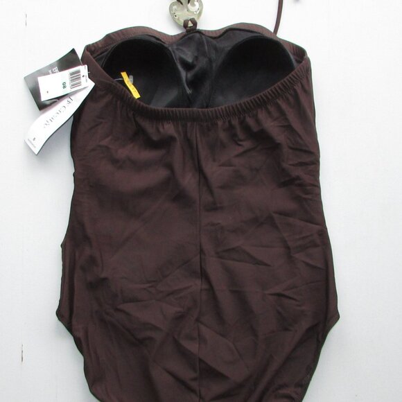 Be Creative Brown 1 Piece Swimsuit - Sz 8 - NEW - Picture 7 of 9